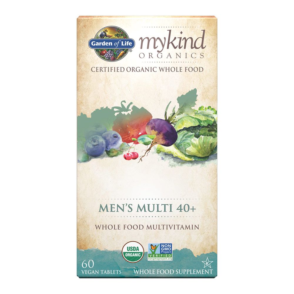 Garden Of Life MyKind Organics Once Daily 40+ Men's Multivitamin Supplement Tablets, Pack of 60's