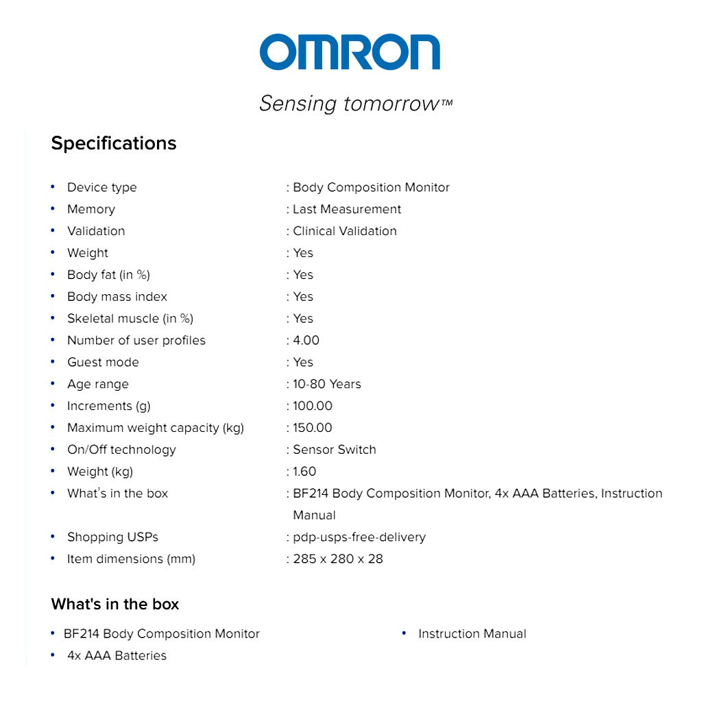 Omron BF214 Body Composition Monitor