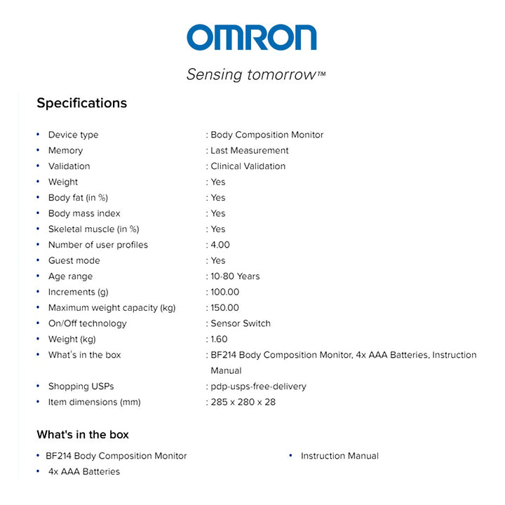 Omron BF214 Body Composition Monitor