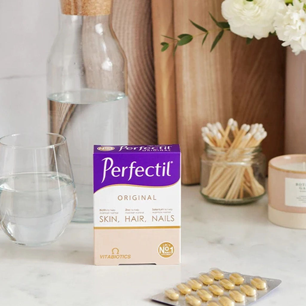 Vitabiotics Perfectil Triple Active Tablets With Biotin, Zinc & Selenium For Skin, Hair & Nails, Pack of 30's