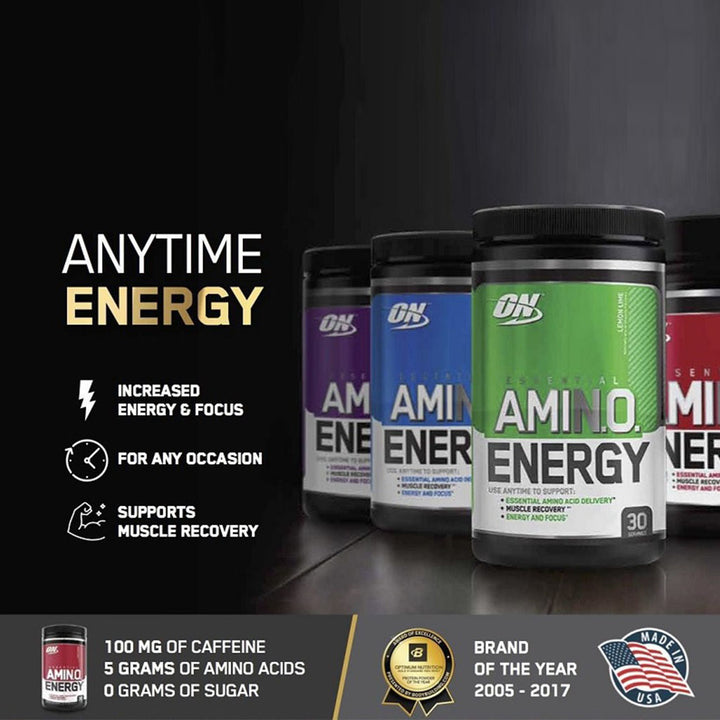 Optimum Nutrition Amino Energy For Energy & Muscle Recovery - Lemon Lime, 270g - 30 Servings