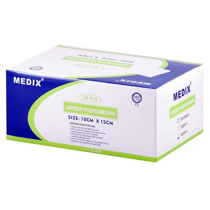 Medix Adhesive Wound Dressing 10 cm x 15 cm 50's