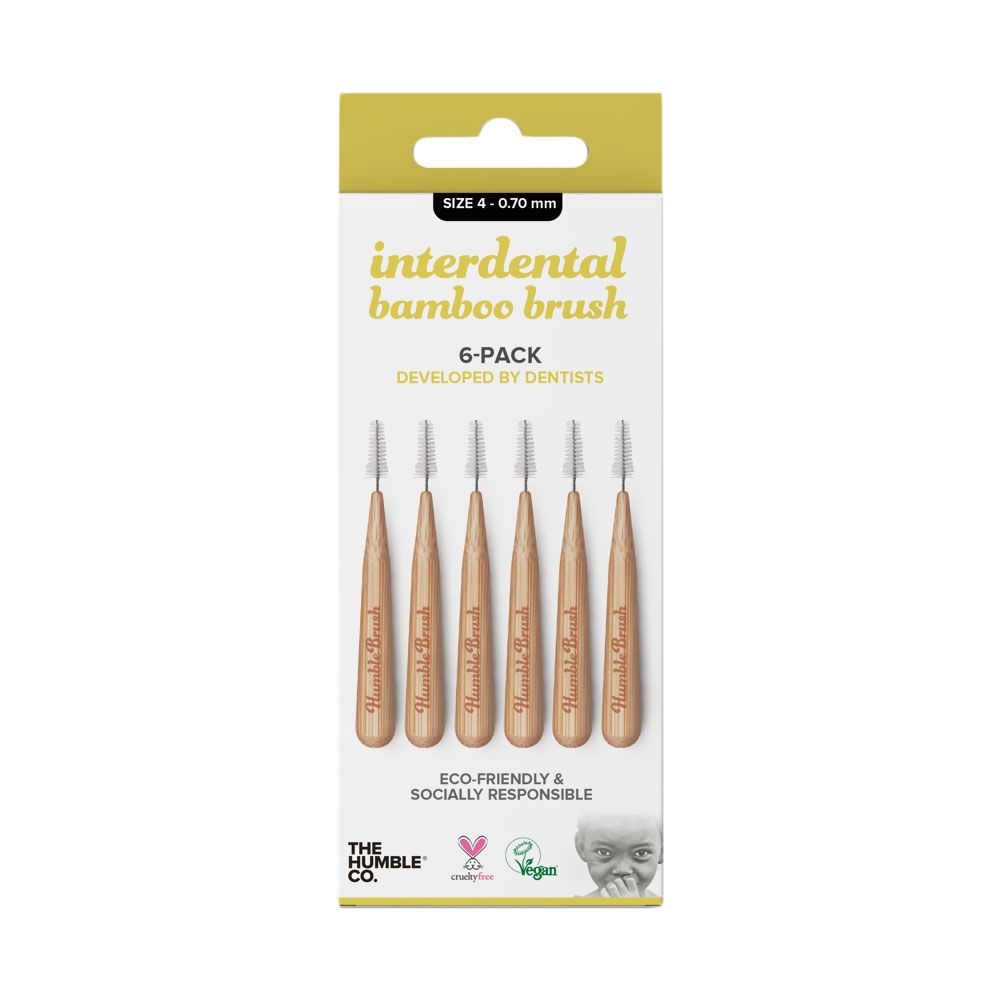 The Humble Co. Interdental Bamboo Brush Size 4-0.70 mm Yellow 6's ID89004