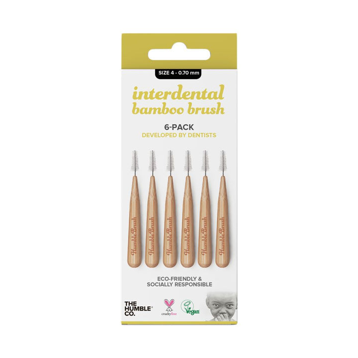 The Humble Co. Interdental Bamboo Brush Size 4-0.70 mm Yellow 6's ID89004