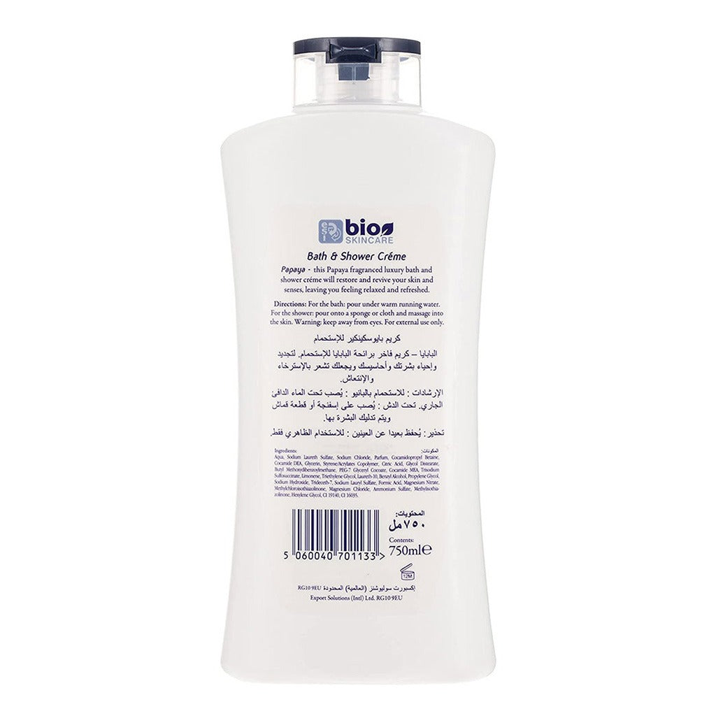 Bio Skincare Restoring & Reviving Papaya Bath And Shower Cream 750 mL