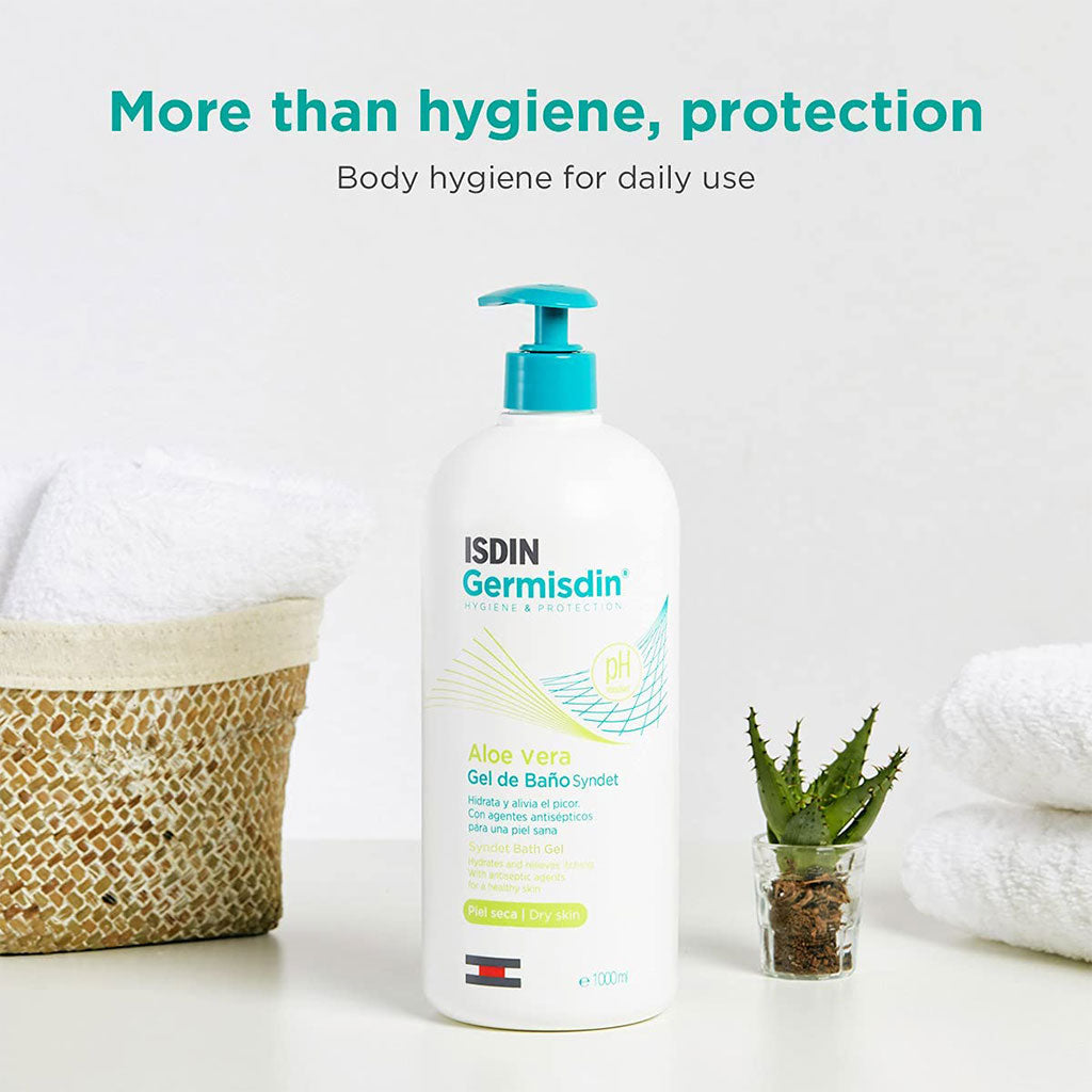 Isdin Germisdin Aloe Vera Soap-Free Bath Gel For Dry Skin 250ml + Original Soap-Free Bath Gel For Normal Skin 250ml PROMO PACK