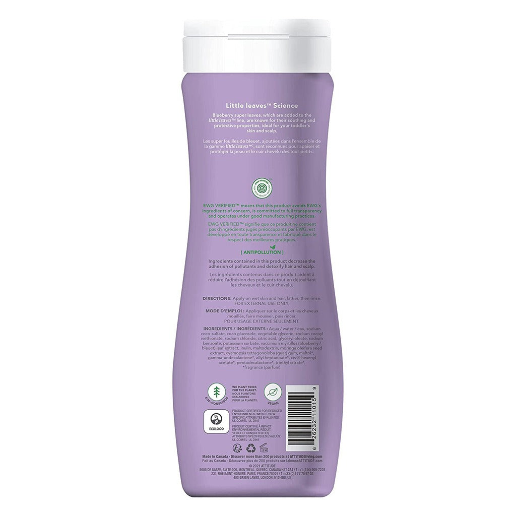 Attitude Natural Care Baby Leaves Science 2-In-1 Natural Shampoo And Body Wash With Vanilla & Pear 473ml