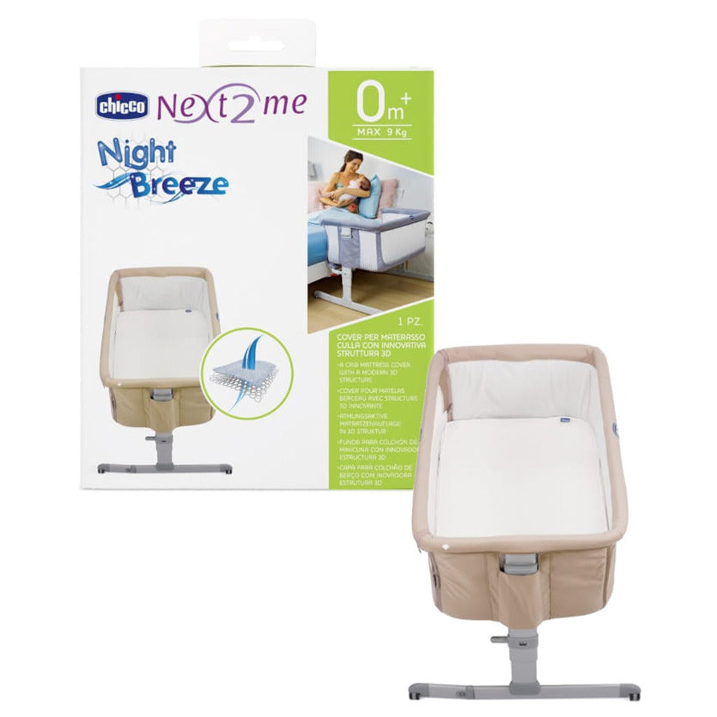 Chicco Next2Me Night Breeze Crib Mattress Cover For Babies Upto 9Kg, White