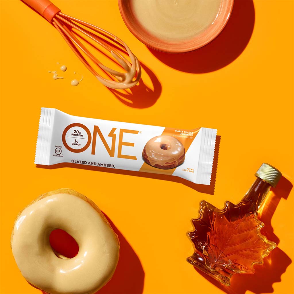 One Bar Gluten Free Protein Rich Maple Glazed Donut Flavored Protein Bar 60g