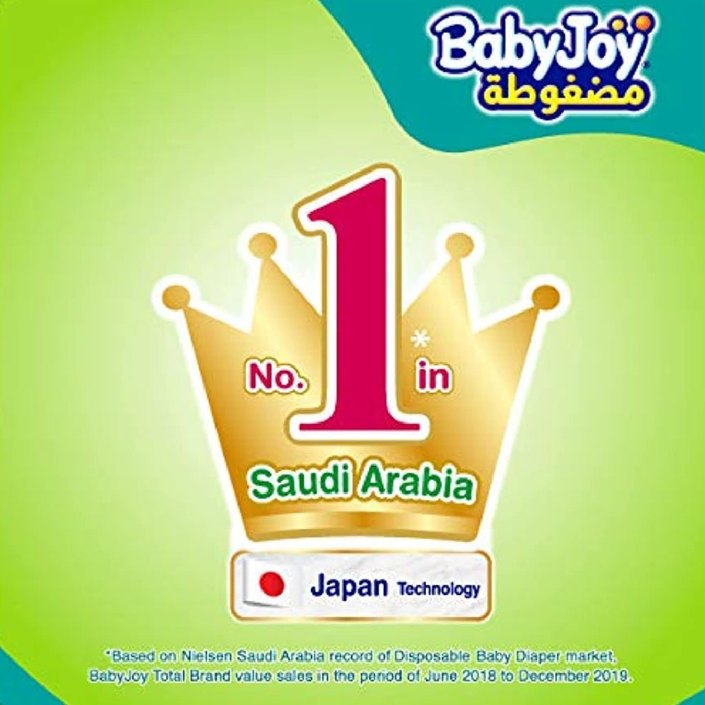 BabyJoy Compressed Diamond Pad Baby Diapers, Size 5, Junior, For 14-23Kg Baby, Jumbo Pack of 40's