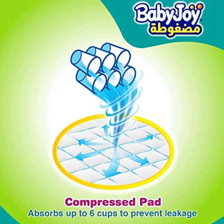 BabyJoy Compressed Diamond Pad Baby Diapers, Size 6, Junior, XXL For 16-25Kg Baby, Jumbo Pack of 60's
