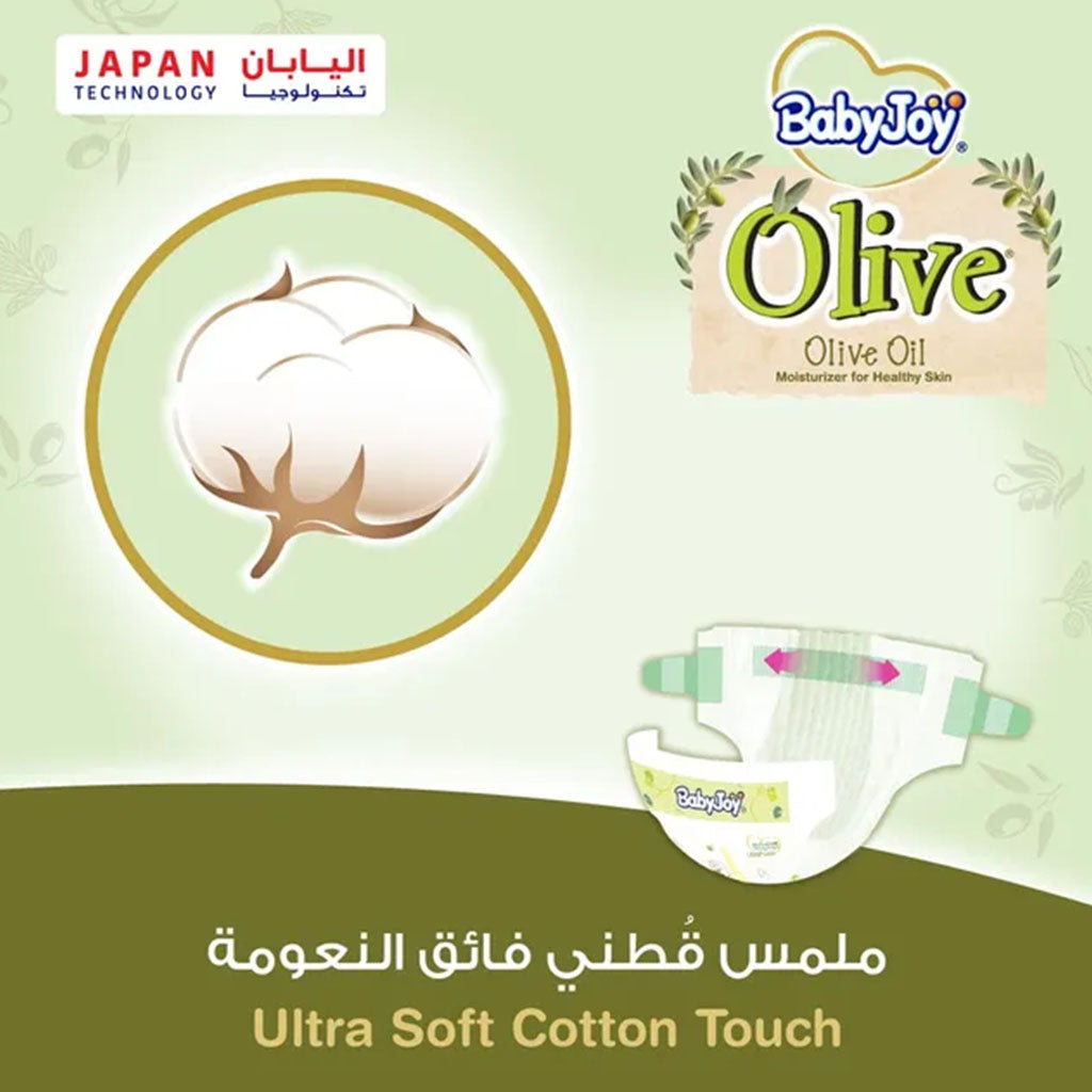 BabyJoy Olive Baby Diapers Size 3, Medium For 6-12Kg Baby, Mega Pack of 56's