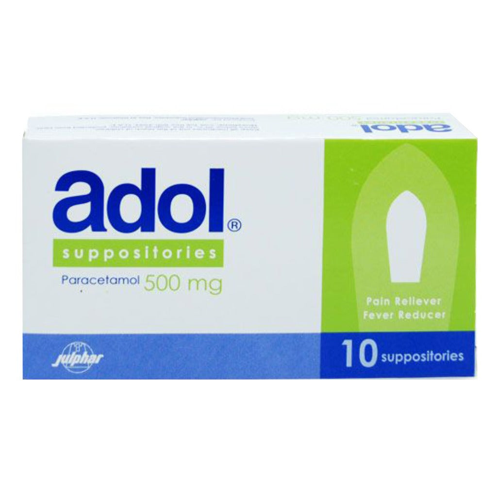 Adol Paracetamol 500 mg Suppositories 10's