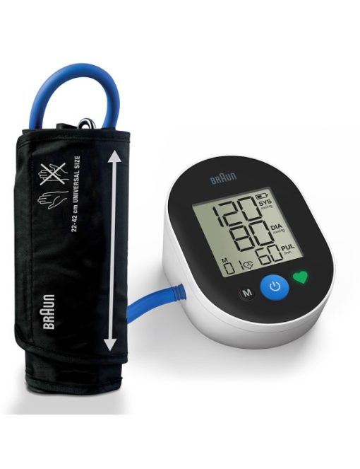 Braun Exact fit 2 Upper Arm, Big and easy to read color-coded display, Single button operation, Universal cuff size, Stores last 30 readings - BUA4050