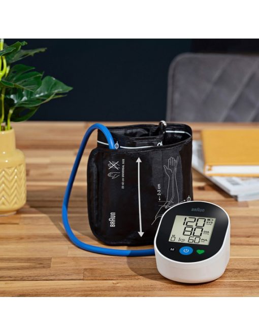 Braun Exact fit 2 Upper Arm, Big and easy to read color-coded display, Single button operation, Universal cuff size, Stores last 30 readings - BUA4050