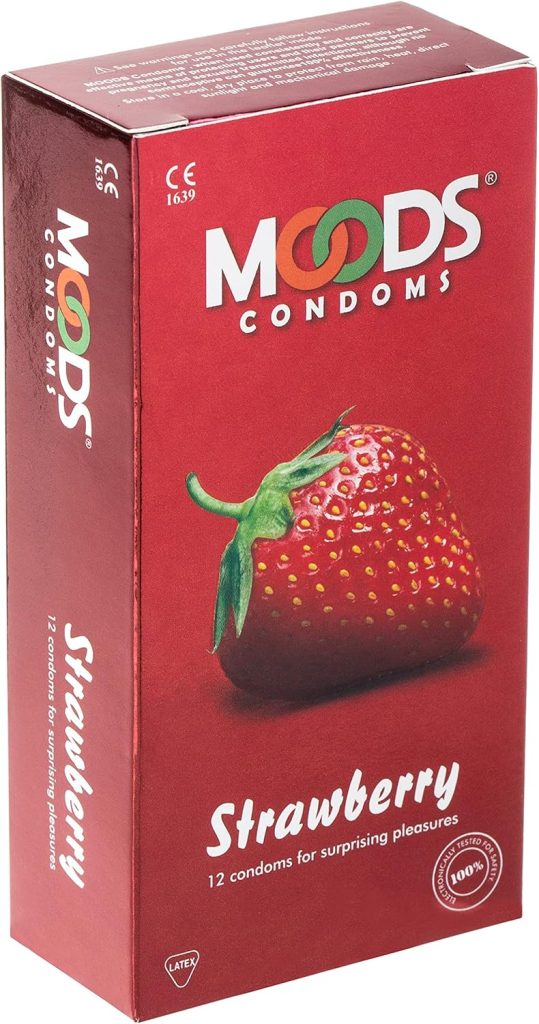 Moods Strawberry Condoms, 12 Pieces